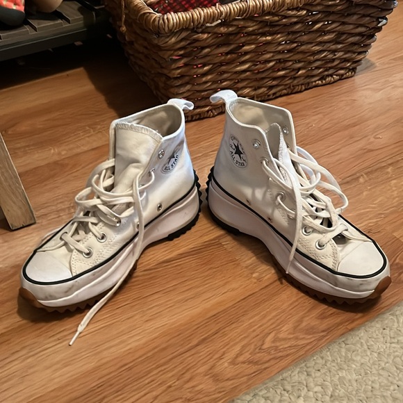 Women Converse Chuck Taylor Run Star Hike Hi Platform Shoes White Womens 7M - Picture 2 of 8